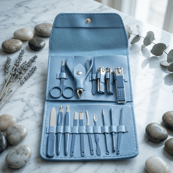 16-Piece Premium Personal Manicure & Pedicure Grooming Kit – Professional Stainless Steel Nail Clippers & Care Set with Travel Case