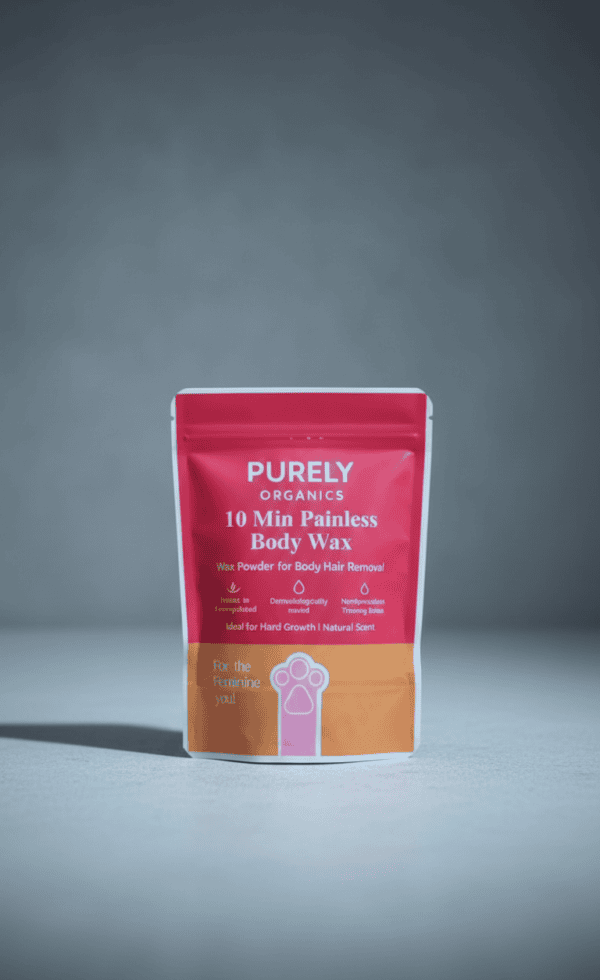 Purely Organics 10 Min Painless Body Wax Powder – Natural Hair Removal for Sensitive Skin (157g)